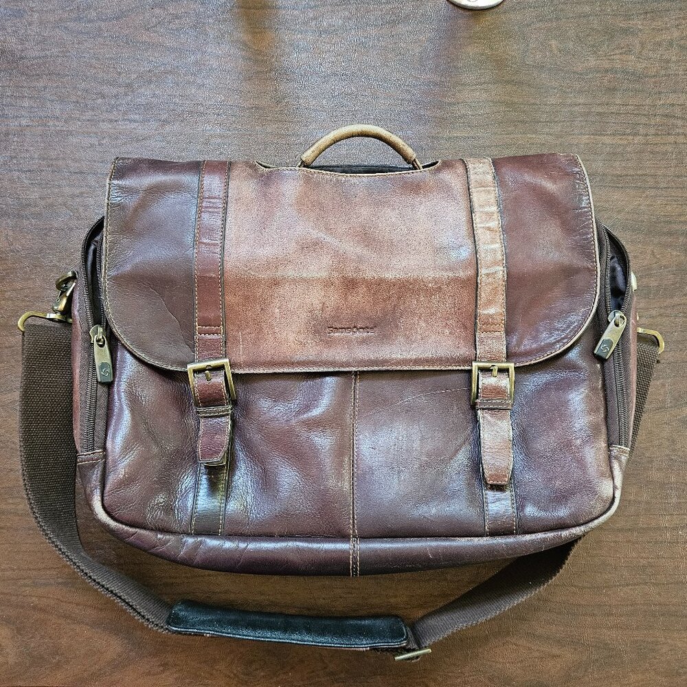 Vintage Samsonite Brown Soft Leather Briefcase/Laptop/Messenger Style Bag